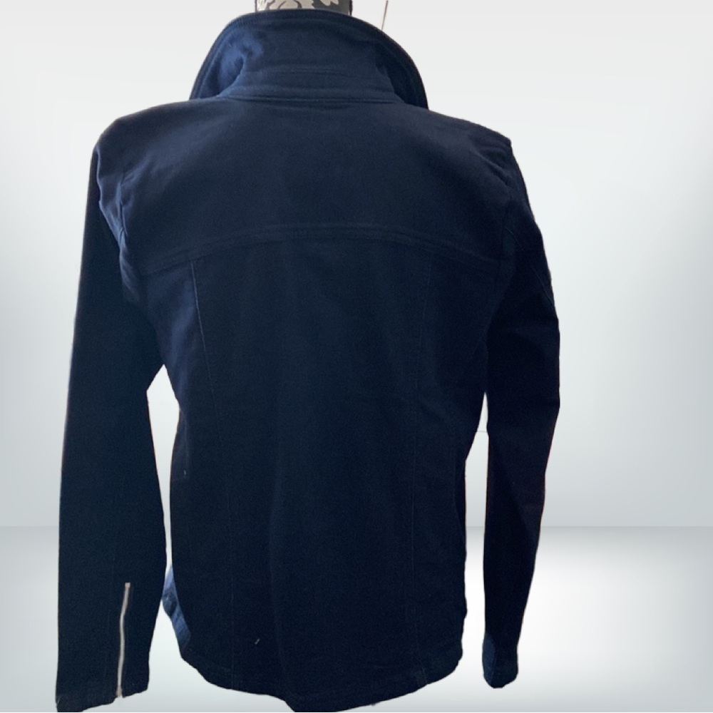 IMAN Denim Moto Jacket Dark Indigo Medium - Picture 8 of 12